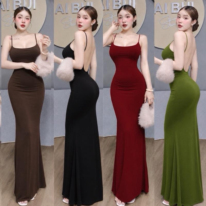 D08 - ĐẦM 2S ĐUÔI CÁ THUN LỤA Nữ Dress