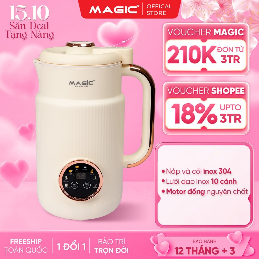 Máy Nấu Sữa Hạt Magic A-97 1.2L, Xay Đa Năng, Cối Inox 304, Dao 10 Cánh, 6 Chức Năng