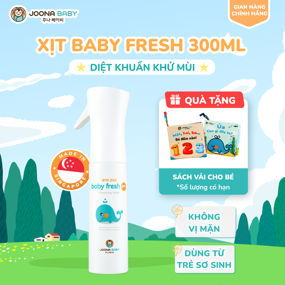 [TẶNG QUÀ] Xịt đa năng khử khuẩn, khử mùi đồ chơi, bình sữa, núm ti giả Baby Fresh Pro 300ml cho bé - Joona Baby
