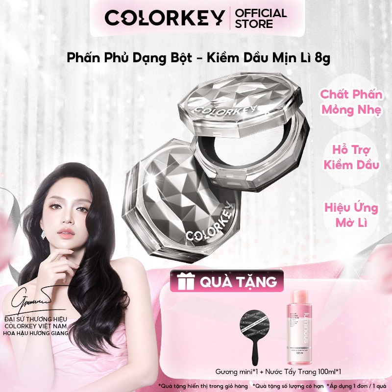 Phấn Phủ Bột Colorkey Kiềm Dầu 8g - Không Bị Flashback, Hạt Phấn Siêu Mịn, Mờ Lỗ Chân Lông, Lâu Trôi