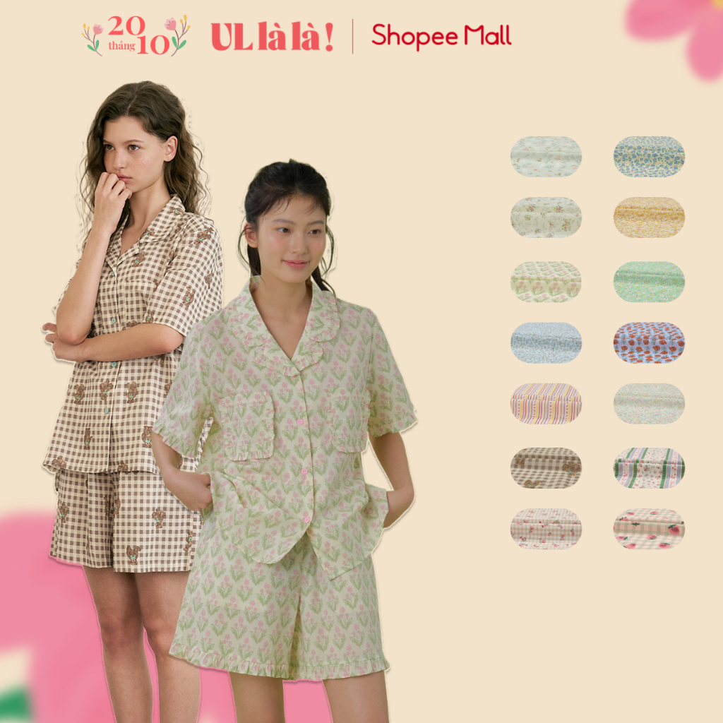 Ullala Pajamas Bộ ngủ mặc nhà nữ dòng Basic ngắn size M/L