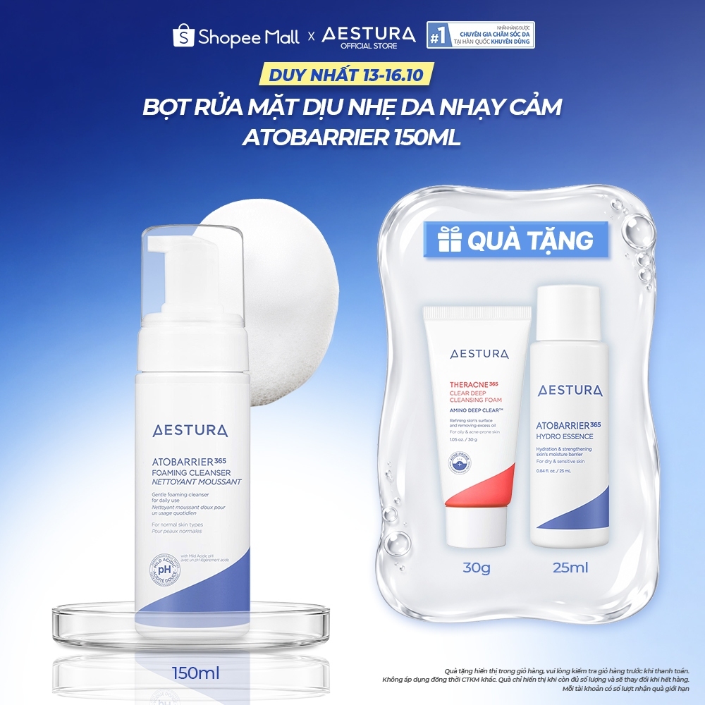 Sữa rửa mặt tạo bọt AESTURA ATOBARRIER365 Foaming Cleanser 150ml
