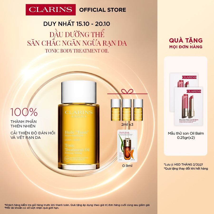 Dầu Dưỡng Thể Ngăn Ngừa Rạn Da Clarins Tonic Body Treatment Oil 100Ml