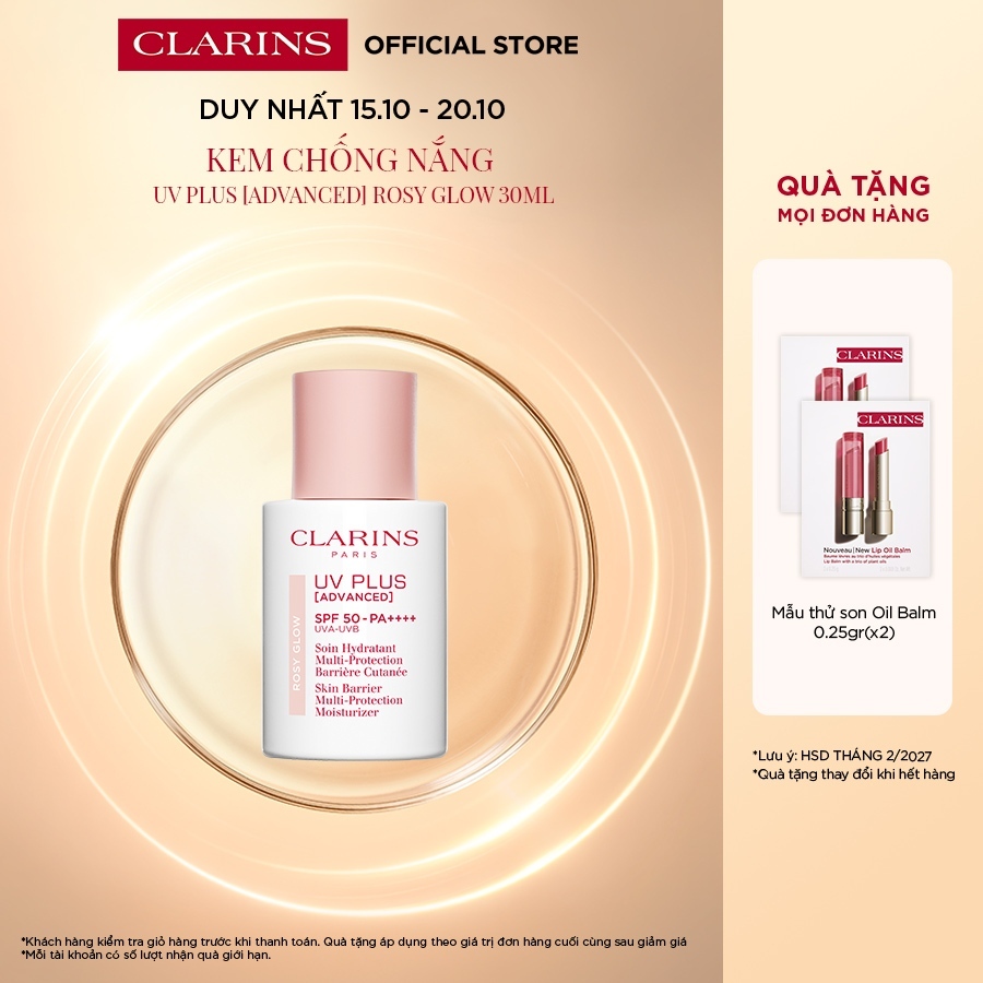 Kem Chống Nắng Clarins Uv Plus  [Advanced] Spf50/Pa++++ Uva-Uvb Day Screen Multi-Protection 30ml
