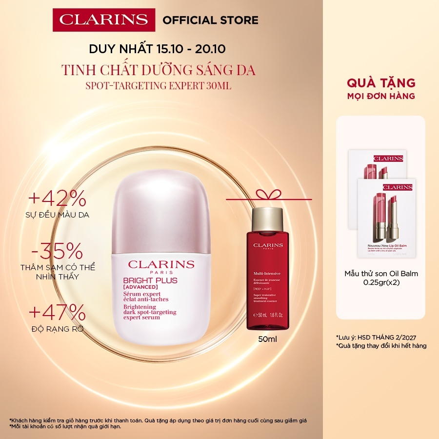 Tinh Chất Dưỡng Sáng Da Clarins Bright Plus [Advanced] Brightening Dark Spot-Targeting Expert Serum 30ml