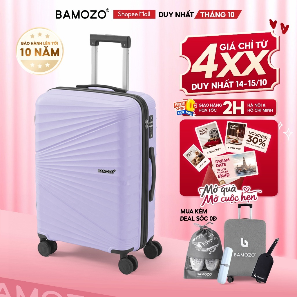 Vali Du Lịch B Bamozo IRIS Thời Trang  Size 20/24 Chất Liệu Nhựa PP Cao Cấp - BH 10 Năm - Lỗi 1 Đổi 1 Trong 30 Ngày_IRIS