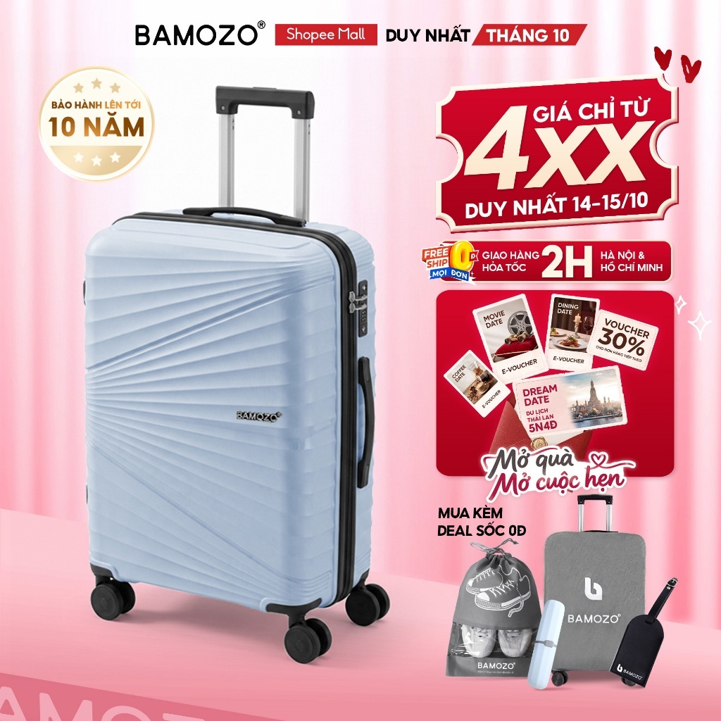 Vali Du Lịch B Bamozo IRIS Size 20/24 Chất Liệu Nhựa PP Cao Cấp bền đẹp - BH đến 10 Năm - Lỗi 1 Đổi 1 Trong 30 Ngày_IRIS