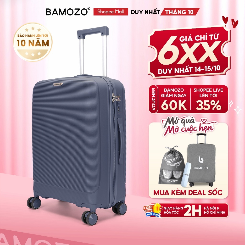 [MỞ BÁN] Vali Du Lịch B Bamozo Kiro Size 20/24/28 Nhựa PP Chống Vỡ, Chống Rạch BH 10 Năm 1 Đổi 1 Trong 30 Ngày_Kiro