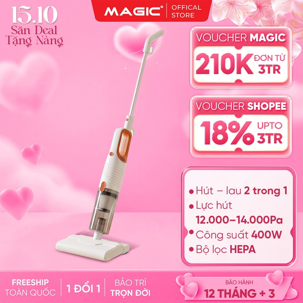MÁY HÚT BỤI MAGIC A-065 - LỰC HÚT MẠNH, BỘ LỌC HEPA, THIẾT KẾ GỌN GÀNG, DỄ SỬ DỤNG