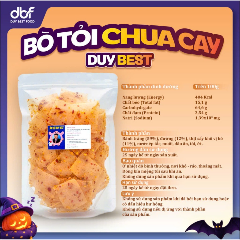 (Độc Quyền) Bánh Tráng Bò Tỏi Chua Cay Duy Best - Vị Tỏi Cay Nồng & Chua Tươi Mới