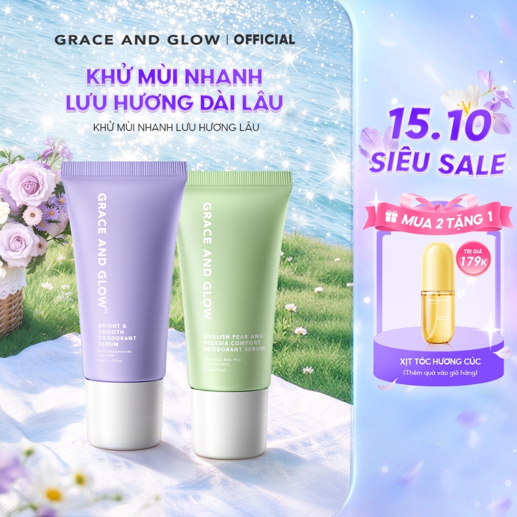 Lăn khử mùi Grace and Glow Black Opium Smooth Deodorant Serum Lăn Nách Sáng Da Ngăn Mồ Hôi với Niacinamide AHA 50ml