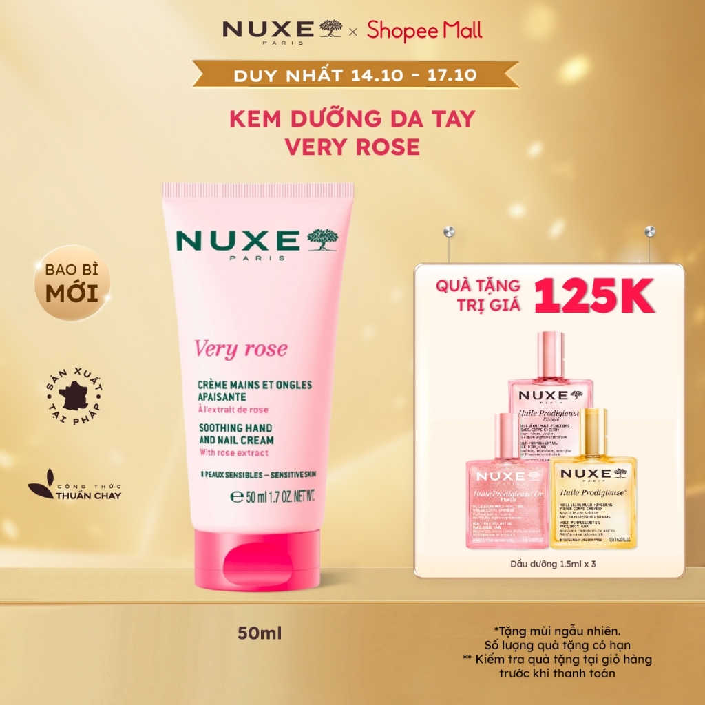Kem Dưỡng Da Tay Và Móng Nuxe Very Rose Hand And Nail Cream 50ml