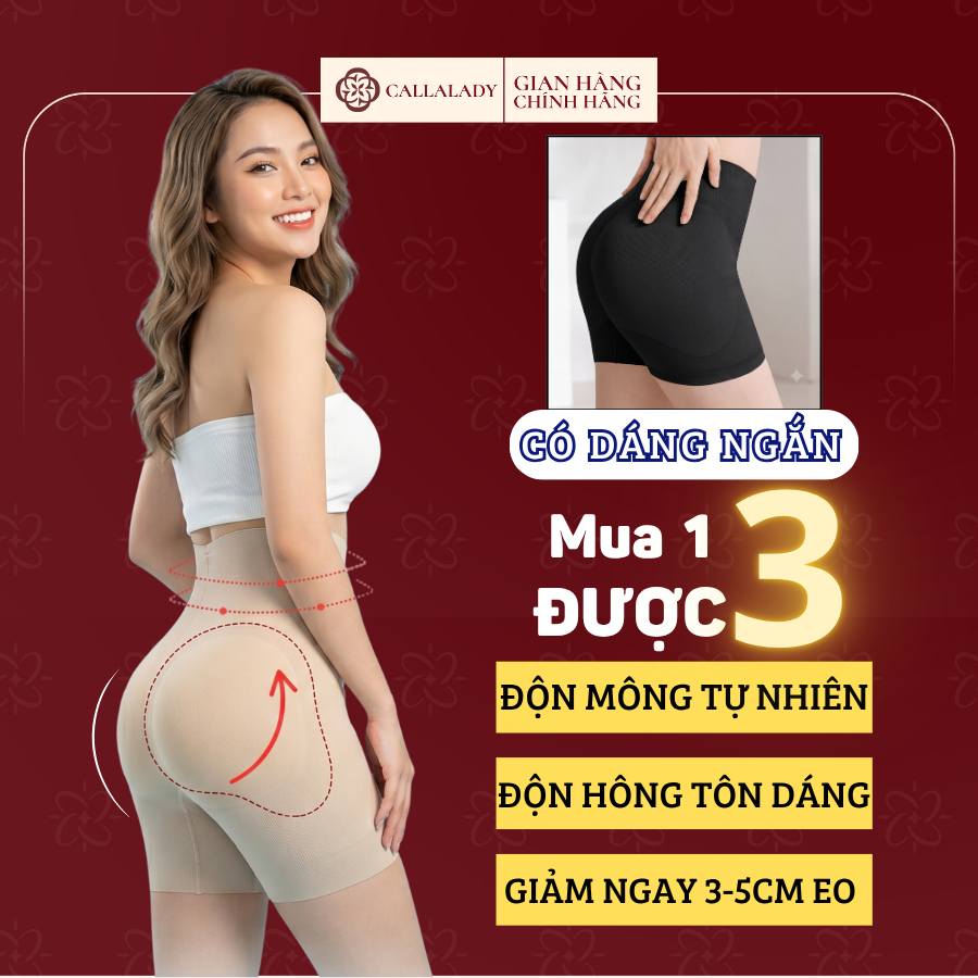Quần độn mông và hông Callalady che bụng siết eo nâng mông tự nhiên không lộ viền chất liệu co dãn cao cấp 34
