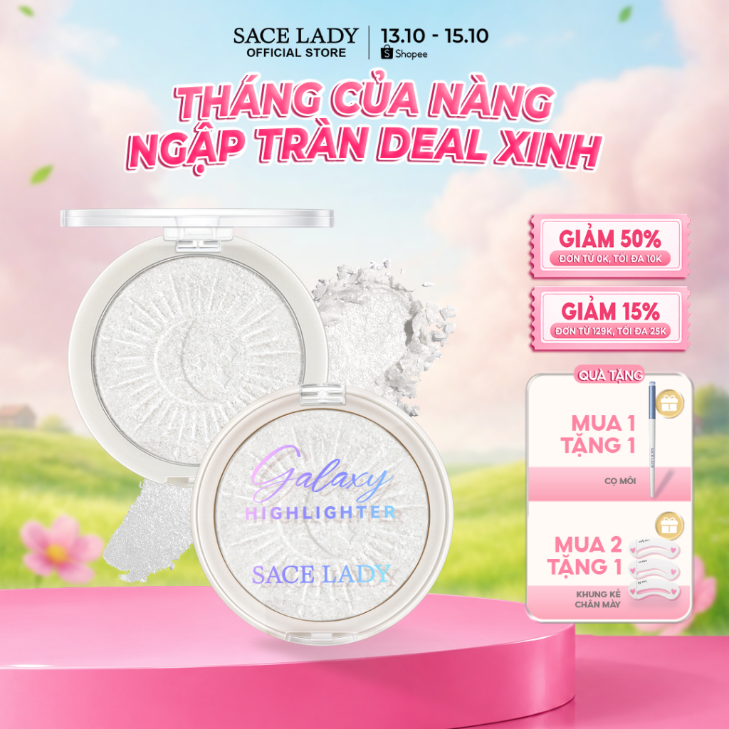 Bắt Sáng SACE LADY Tạo Hiệu Ứng 3D Mỏng Nhẹ Lên Màu Chuẩn Trang Diểm Cho Mặt 6g