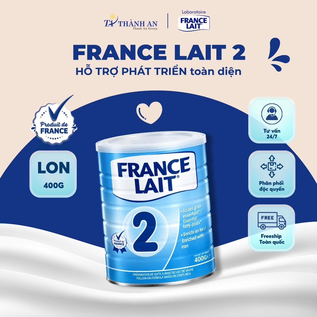 Sữa France Lait 2 Từ Pháp Bổ Sung Dinh Dưỡng Hoàn Chỉnh Cho Trẻ Từ 6 - 12 Tháng. Date T3/2027