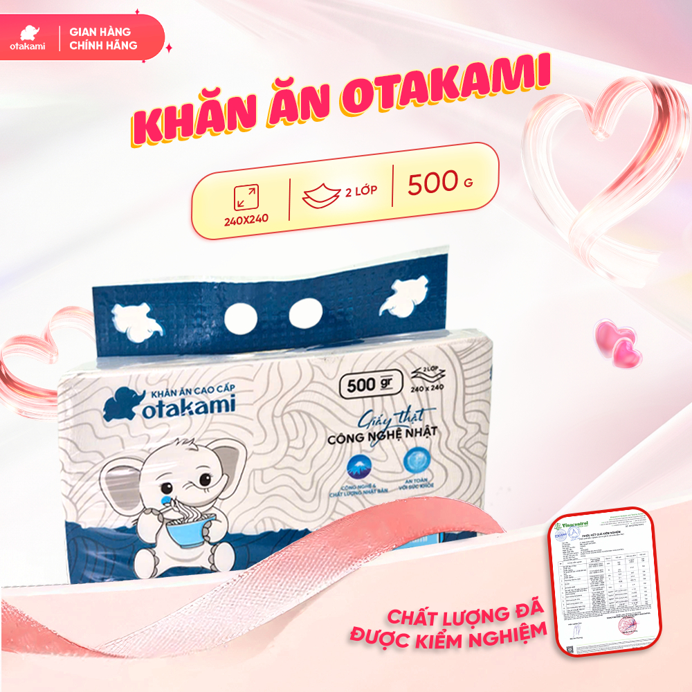 Khăn Giấy Ăn OTAKAMI Cao Cấp 2 Lớp 500g 240x240 – Giấy Ăn Cao Cấp, Mềm Mịn Không Hoá Chất Tẩy Trắng