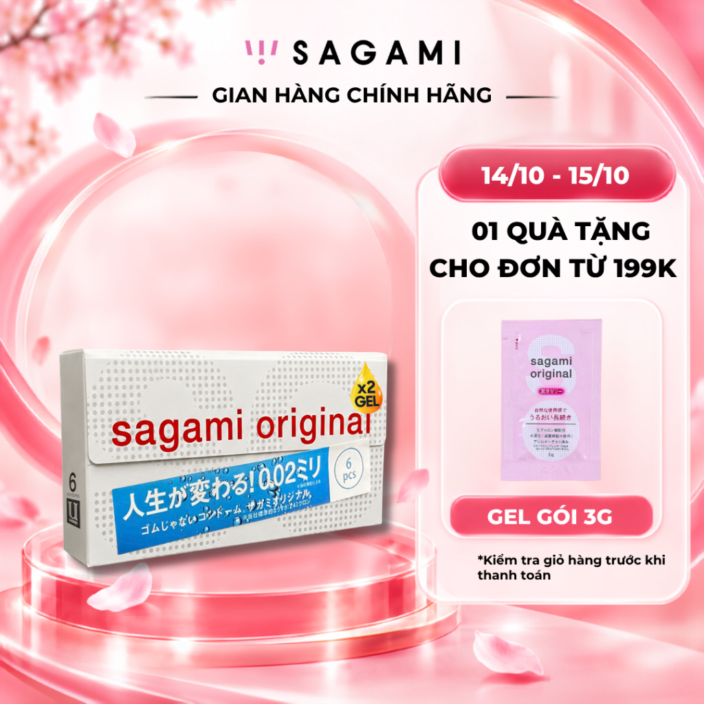 Bao cao su Sagami 002 Extra - X2 gel bôi trơn - Non latex - Siêu mỏng 0.02 mm - 01 Hộp