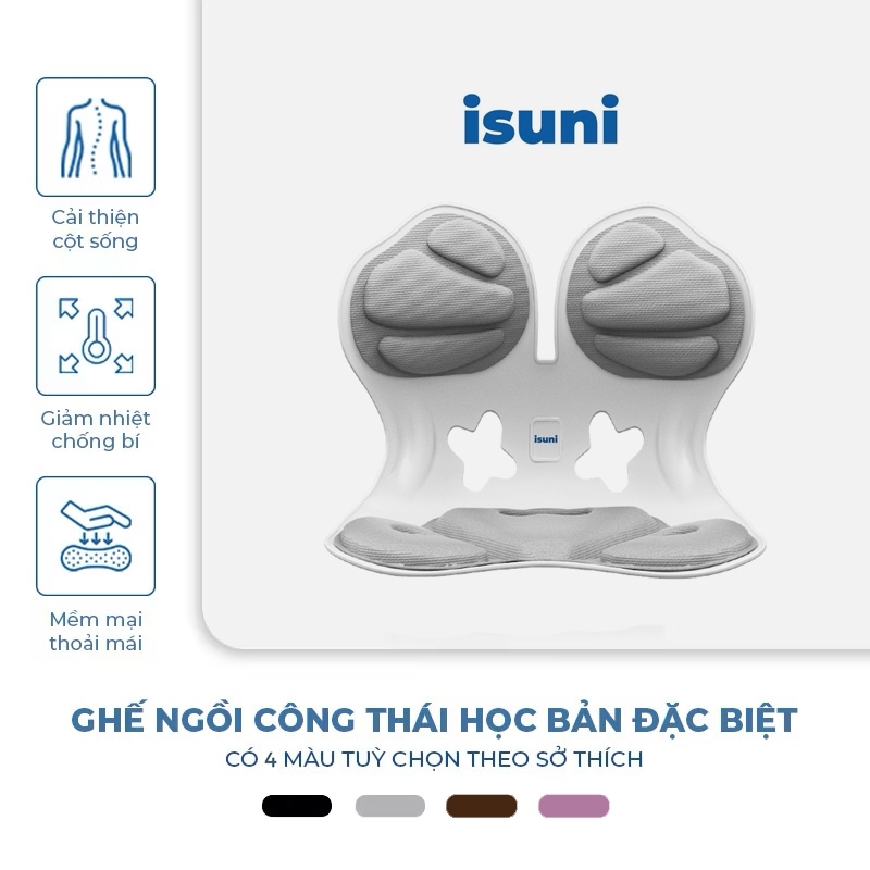 Ghế Công Thái Học ISUNI BẢN ĐẶC BIỆT Ghế Tựa Lưng Chống Gù Ghế Công Thái Học Ứng Dụng 4 Sáng Chế Giảm Đau Mỏi Lưng
