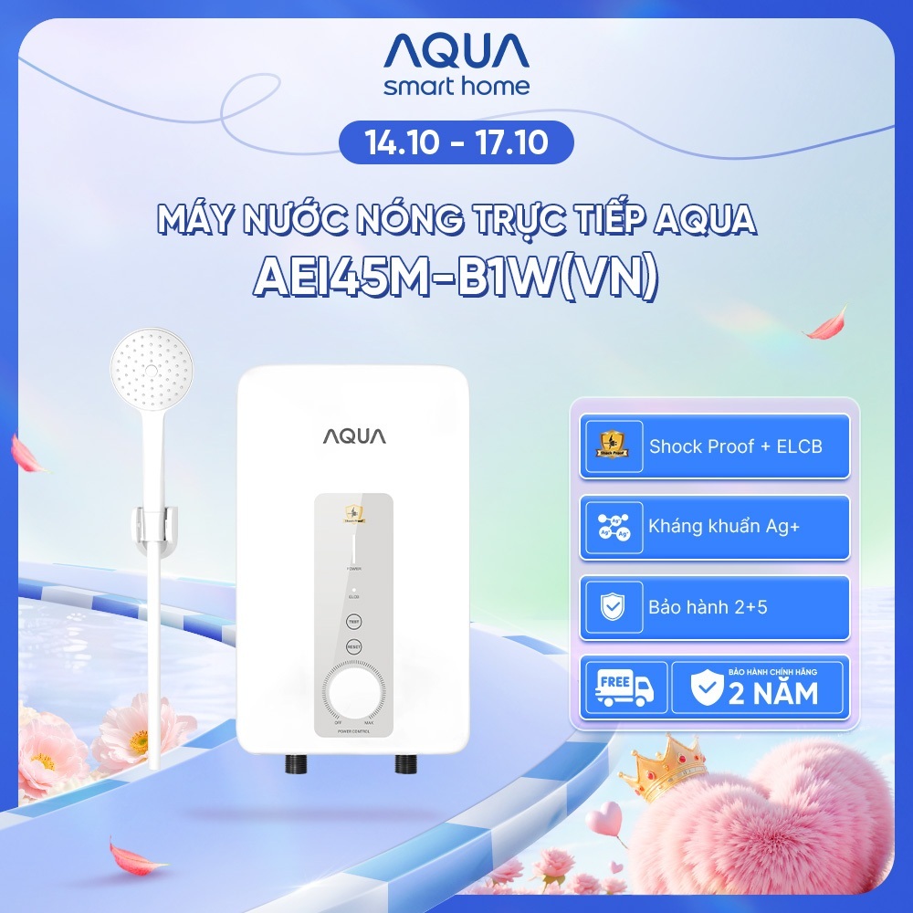 Máy nước nóng trực tiếp AQUA AEI45M-B1W(VN) - Freeship toàn quốc