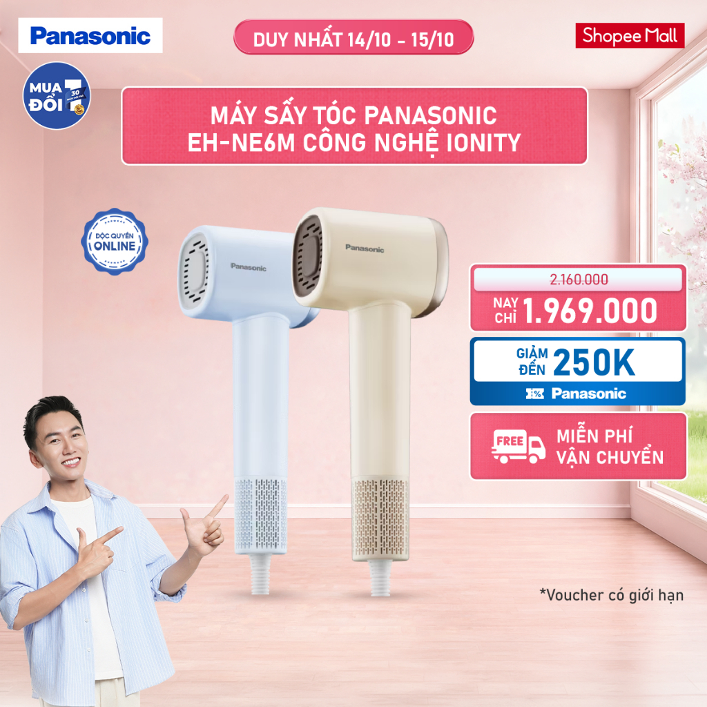 Máy sấy tóc Panasonic EH-NE6M Công nghệ ionity Luồng gió mạnh Linear