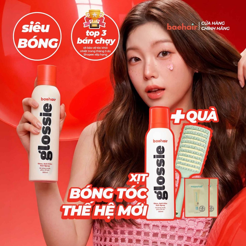 Xịt bóng tóc Baehair Glossie 250ml cho tóc bóng mượt nhanh chóng hỗ trợ phục hồi hư tổn và bảo vệ tóc khỏi nhiệt