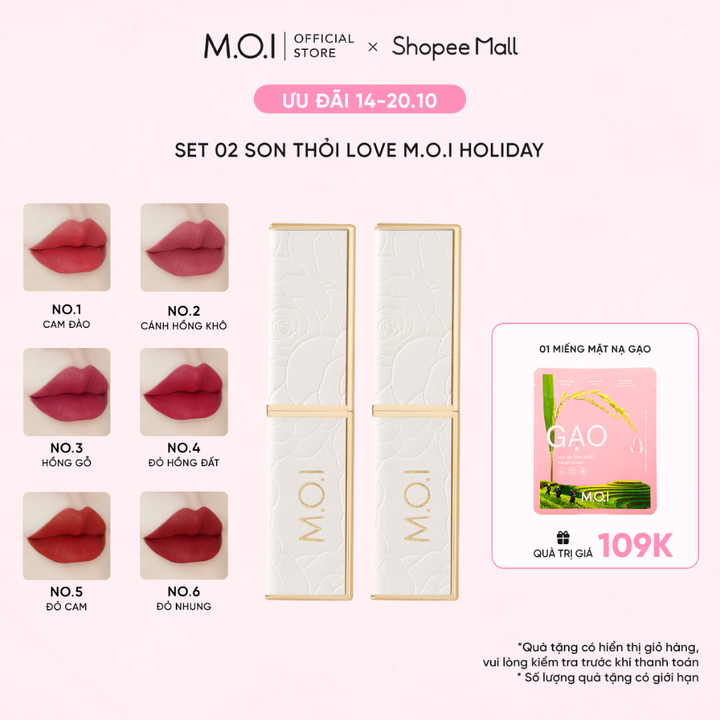 Bộ Đôi 2 Son Thỏi Love M.O.I Holiday - Phiên Bản Lễ Hội 2.7g