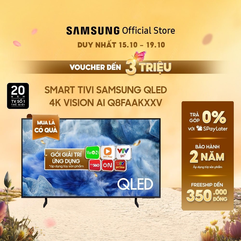 Smart Tivi Samsung QLED Q8FAAKXXV 2025 - Miễn phí lắp đặt