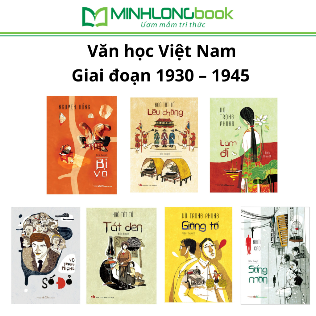Sách: Bộ 7 Cuốn - Giông Tố + Tắt Đèn + Lều Chõng + Làm Đĩ + Sóng Mòn + Số Đỏ + Bỉ Vỏ