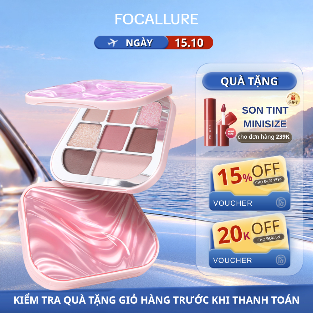 Bảng Phấn Mắt FOCALLURE Bền Màu Dưỡng Ẩm Lâu Trôi Chống Thấm Nước 9.6g