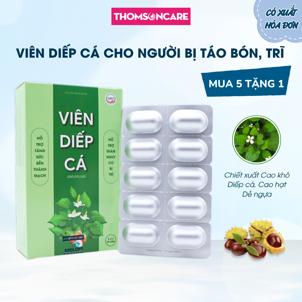 Viên Diếp cá giúp nhuận tràng, bổ sung chất xơ giảm trĩ nội, trĩ ngoại, táo bón, nhuận tràng nhật bản, viên giấp cá