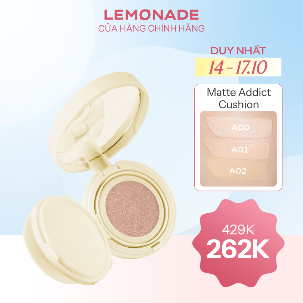 Phấn nước LEMONADE Matte Addict Cushion 15g - Date 11/2027