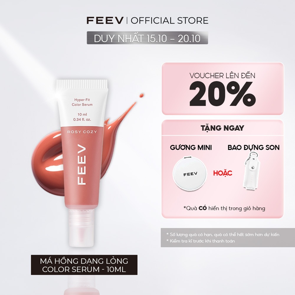 Serum Má Hồng Dưỡng Ẩm Căng Bóng Thuần Chay FEEV Hyper Fit Color Serum 10ml