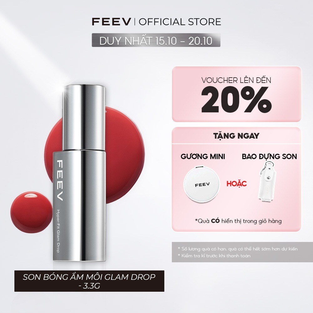 Son TINT bóng thuần chay dưỡng ẩm căng mọng FEEV Hyper-Fit Glam Drop 3.3g