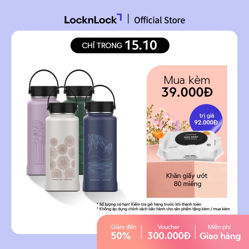Bình giữ nhiệt Lock&Lock bằng thép không rỉ Riga Tumbler Vietnam Edition 897ml (4 phiên bản) LHC4160
