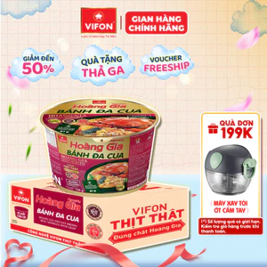 [VOUCHER HOT 10%] Thùng/Set 4 Tô Hoàng Gia Bánh Đa Cua Vifon 120g - Có Riêu Cua Thật, Chuẩn Vị Hải Phòng