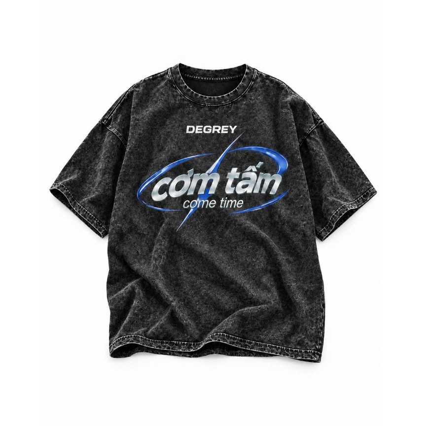 Áo thun Degrey BIG GUY CƠM TẤM màu WAX ĐEN - BIGWAXCOMTAM