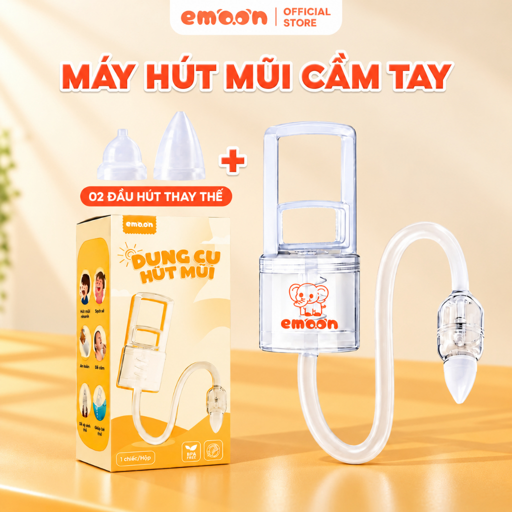 [CÓ HỎA TỐC] Dụng cụ hút mũi cho bé Emoon dễ dàng sử dụng, không gây tiếng ồn