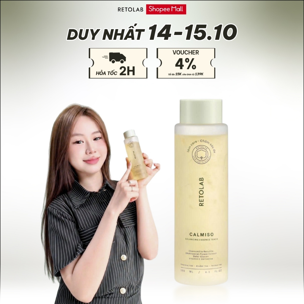 Toner Cấp Ẩm Retolab Calmiso – Essence Toner Làm Dịu Da, Cân Bằng pH, Không Cồn