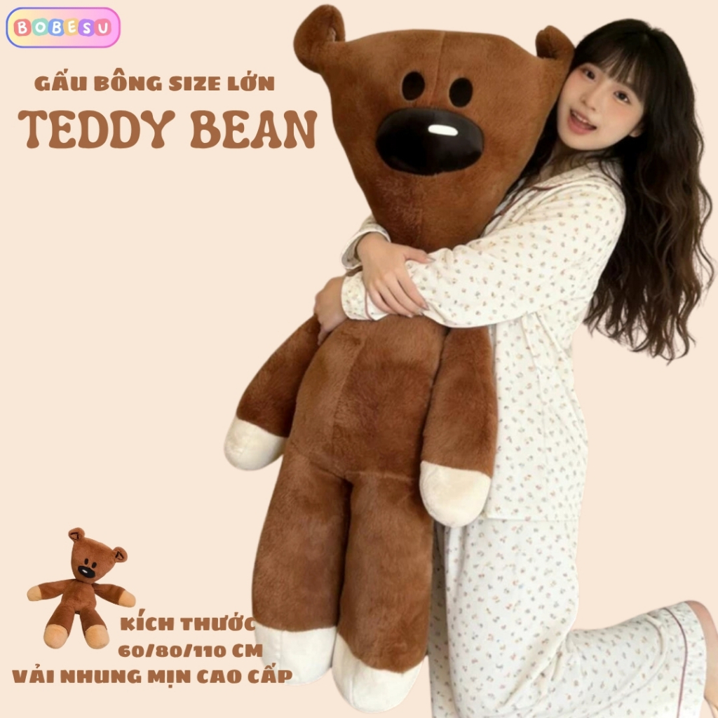 Gấu Bông Teddy Bean Cỡ Lớn, Thú Nhồi Bông Teddy Bean Quà Tặng Cho Bạn Gái, Cho Bé Làm Gấu Ôm Ngủ Có Gác Chân, Bobesu