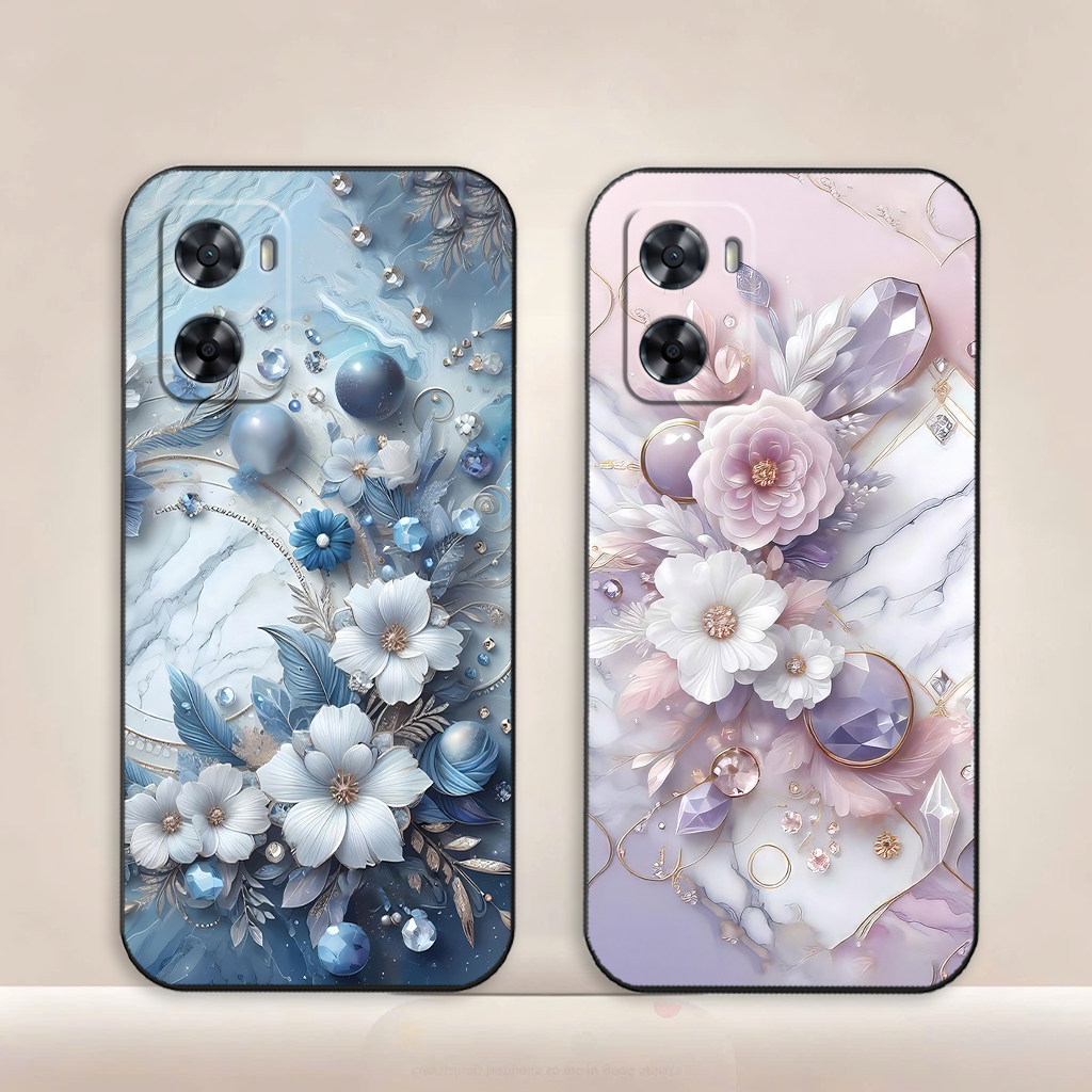 Ốp lưng Oppo A57 2022, A77, A77s, A57 4G silicon dẻo mềm, cạnh vuông hình hoa cho nữ, giá rẻ