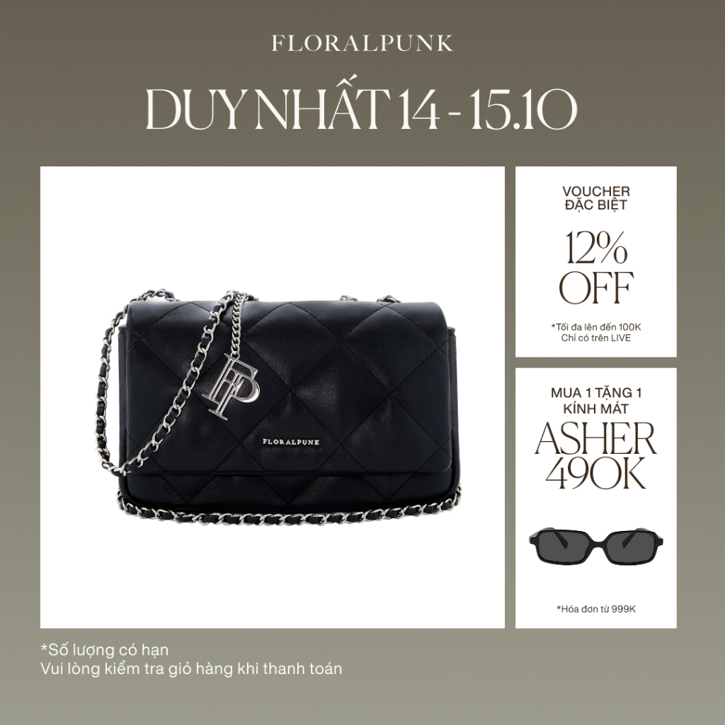 Túi Xách Floralpunk Ivy Chain Bag Small - Black - Chất liệu da PU cao cấp - Đeo chéo / xách tay / đeo vai