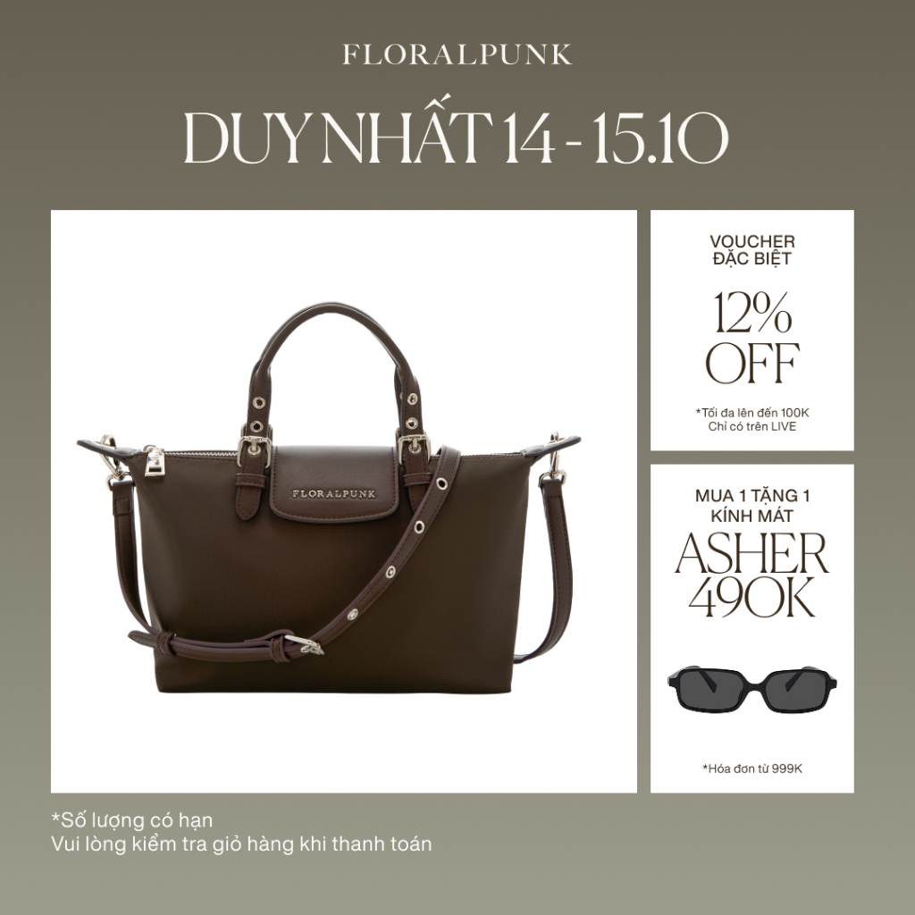 Túi Xách Floralpunk City Shopper Small - Màu Nâu - Chất liệu Nylon cao cấp - Đeo chéo/Xách tay