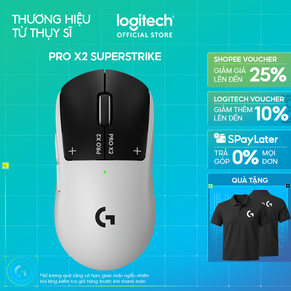 Chuột Gaming không dây Logitech G Pro X2 SUPERSTRIKE LIGHTSPEED - Siêu nhẹ 61g, hiệu suất nhanh, USB-C