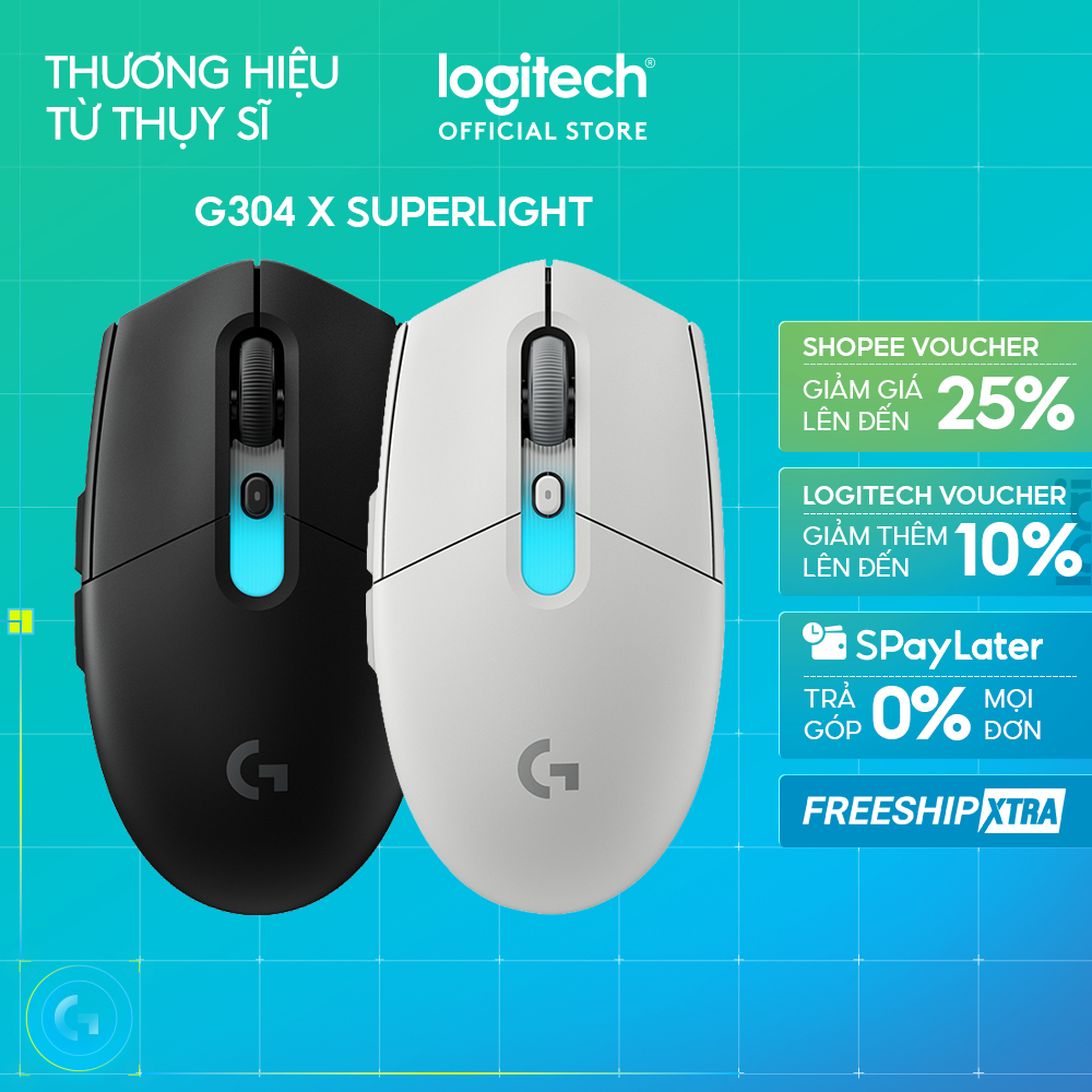 Chuột gaming Logitech G304 X SUPERLIGHT - Nhẹ 59g, Pin sạc, HERO 44K, LIGHTSYNC RGB, LIGHTSPEED, Bluetooth