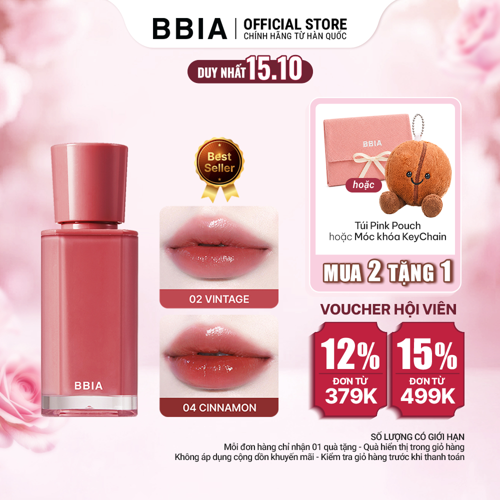 Son tint bóng căng mọng, trong trẻo BBIA Glow Tint