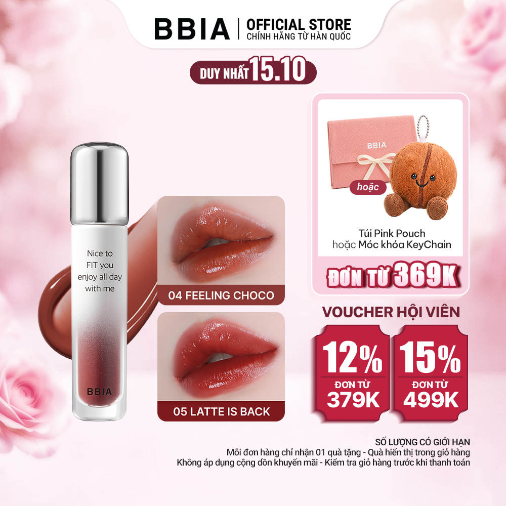 Son tint bóng lâu trôi, bền màu BBIA Water Fit Tint 4g