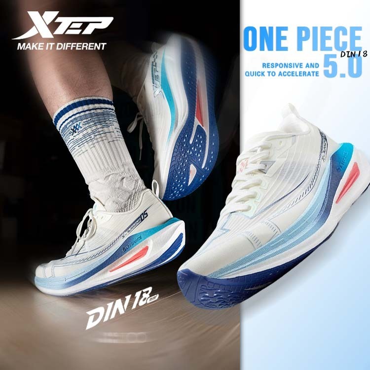 XTEP one piece 5.0 Giày thể thao mùa hè đế giữa ACE siêu tới hạn toàn bàn chân, đệm dày giảm chấn và đàn hồi, giày tập