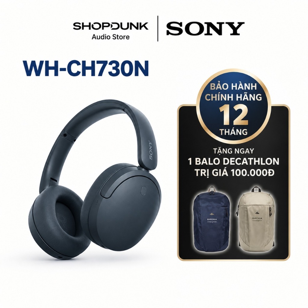 Tai nghe Bluetooth Sony WH-CH730N chính hãng – Tai nghe chụp tai chống ồn, pin 50H