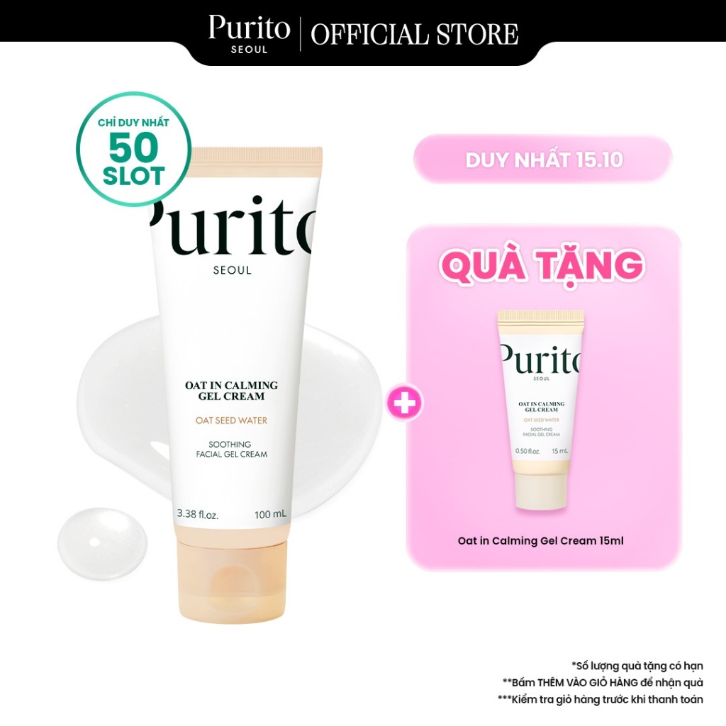 Kem Dưỡng Da Yến Mạch PURITO Oat in Calming Gel Cream 100ml