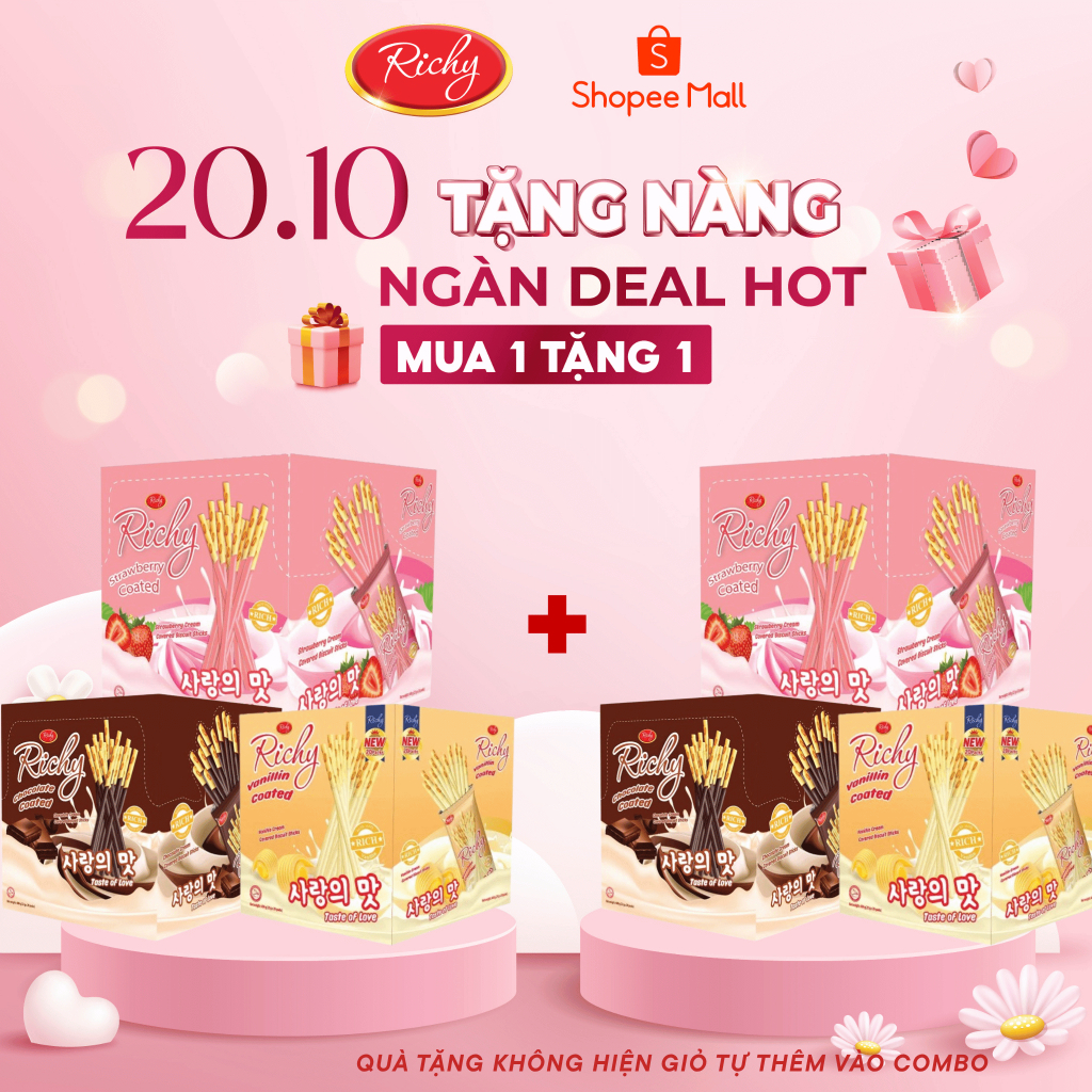 [ MUA 1 TẶNG 1, MUA 2 TẶNG 2,...] WISMO BÁNH QUE PHỦ KEM VỊ SOCOLA / DÂU / VANI – HỘP 400G (20 GÓI NHỎ), back to school